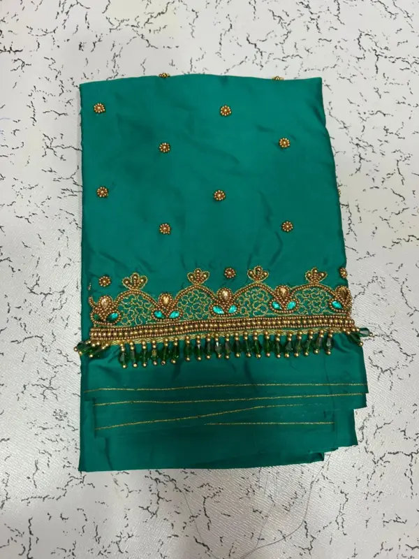 Affordable Blue Maggam Blouse Custom Size Bridal & Partywear Under ₹1K