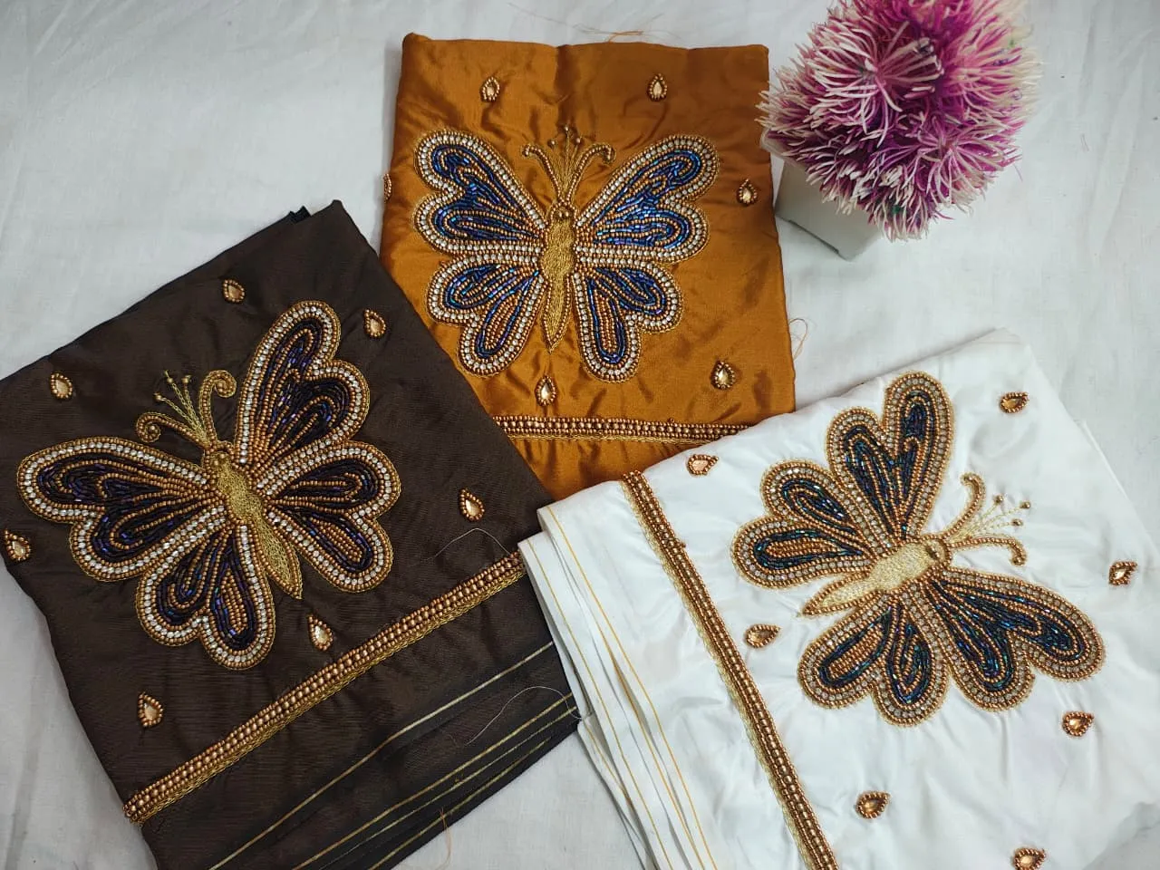 Budget-Friendly Maggam Work Blouse with Stunning Gold Butterfly Buti Design