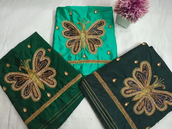 Budget-Friendly Maggam Work Blouse with Stunning Gold Butterfly Buti Design