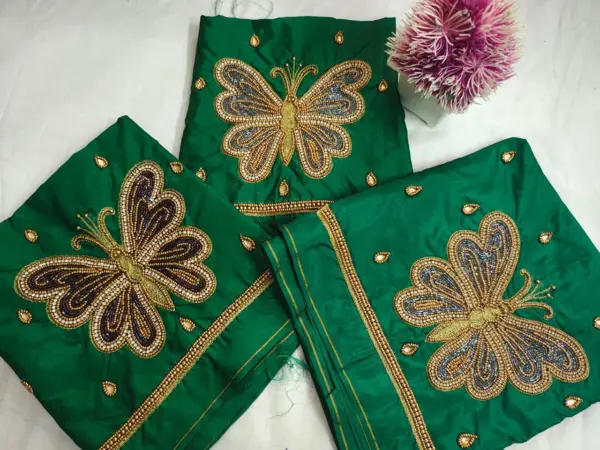 Budget-Friendly Maggam Work Blouse with Stunning Gold Butterfly Buti Design