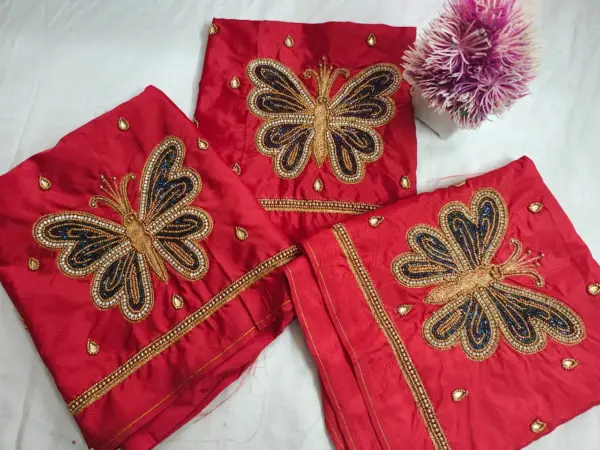 Budget-Friendly Maggam Work Blouse with Stunning Gold Butterfly Buti Design