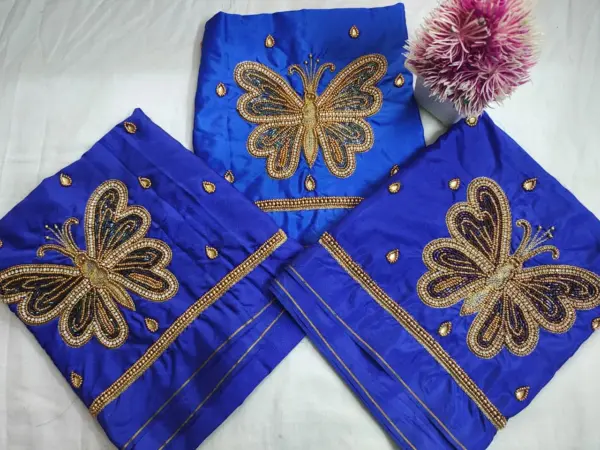 Budget-Friendly Maggam Work Blouse with Stunning Gold Butterfly Buti Design