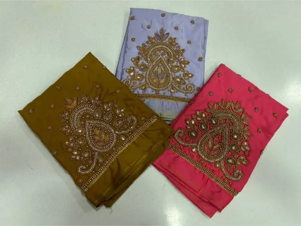 Buy Online Badam Design Pink Colour Aariwork Blouse at Best Prices Premium Quality & Custom Fit