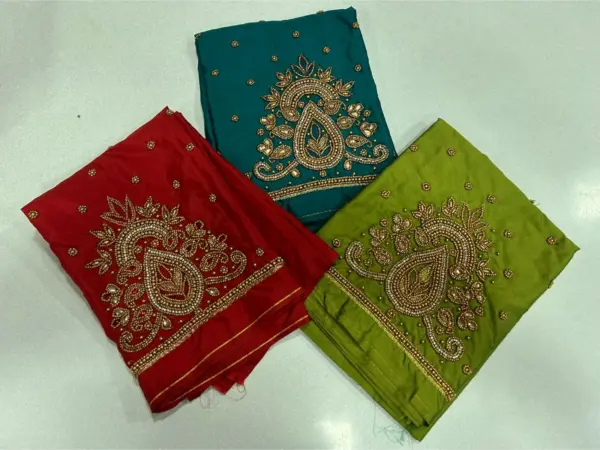 Buy Online Badam Design Pink Colour Aariwork Blouse at Best Prices Premium Quality & Custom Fit