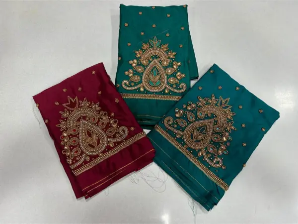 Buy Online Badam Design Pink Colour Aariwork Blouse at Best Prices Premium Quality & Custom Fit