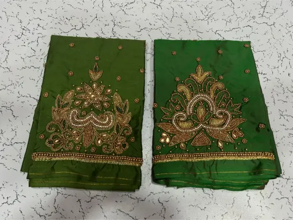 Buy Online Budget Mehndi Green Latest Maggam Work Blouse Under ₹500 Exclusive Style