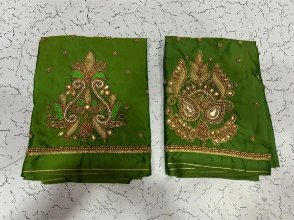 Buy Online Budget Mehndi Green Latest Maggam Work Blouse Under ₹500 Exclusive Style