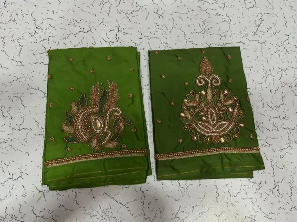 Buy Online Budget Mehndi Green Latest Maggam Work Blouse Under ₹500 Exclusive Style