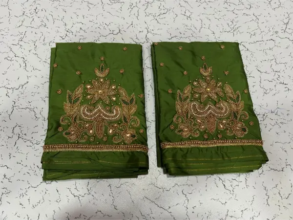 Buy Online Budget Mehndi Green Latest Maggam Work Blouse Under ₹500 Exclusive Style