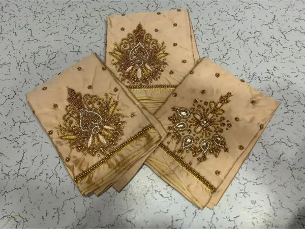 Buy Online Cream Maggam Work Budget Blouse Under 500 Premium Look, Low Price