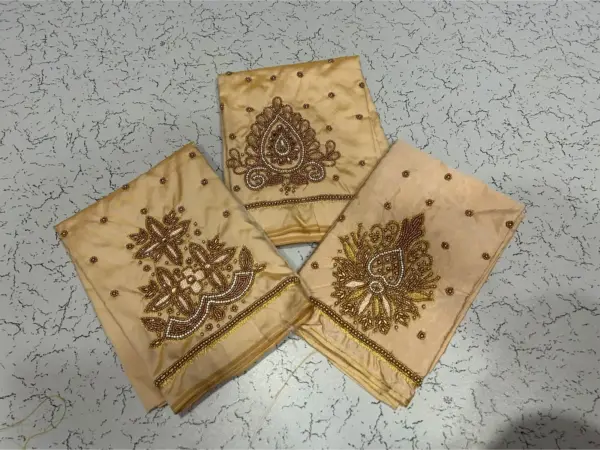 Buy Online Cream Maggam Work Budget Blouse Under 500 Premium Look, Low Price