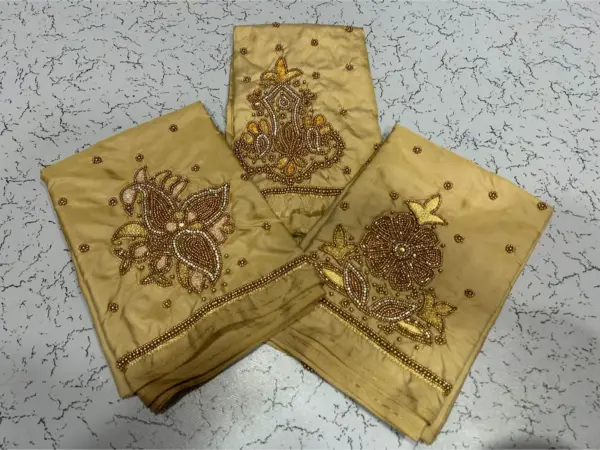 Buy Online Cream Maggam Work Budget Blouse Under 500 Premium Look, Low Price