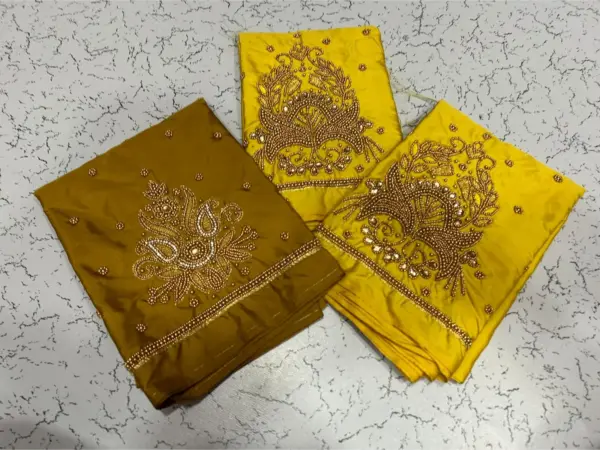 Buy Online Cream Maggam Work Budget Blouse Under 500 Premium Look, Low Price