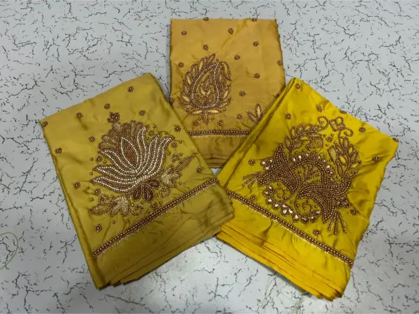 Buy Online Cream Maggam Work Budget Blouse Under 500 Premium Look, Low Price