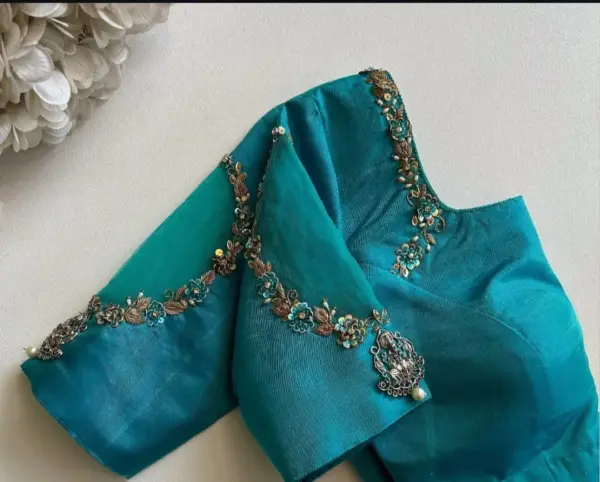 Buy Online Latest Pink Maggam Work Designer High Neck Blouse at Best Prices Premium Quality & Customizable