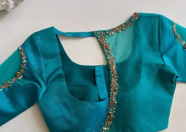 Buy Online Latest Pink Maggam Work Designer High Neck Blouse at Best Prices Premium Quality & Customizable