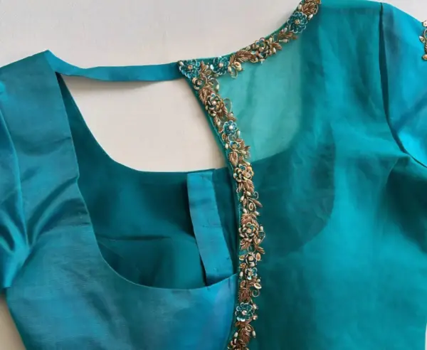 Buy Online Latest Pink Maggam Work Designer High Neck Blouse at Best Prices Premium Quality & Customizable