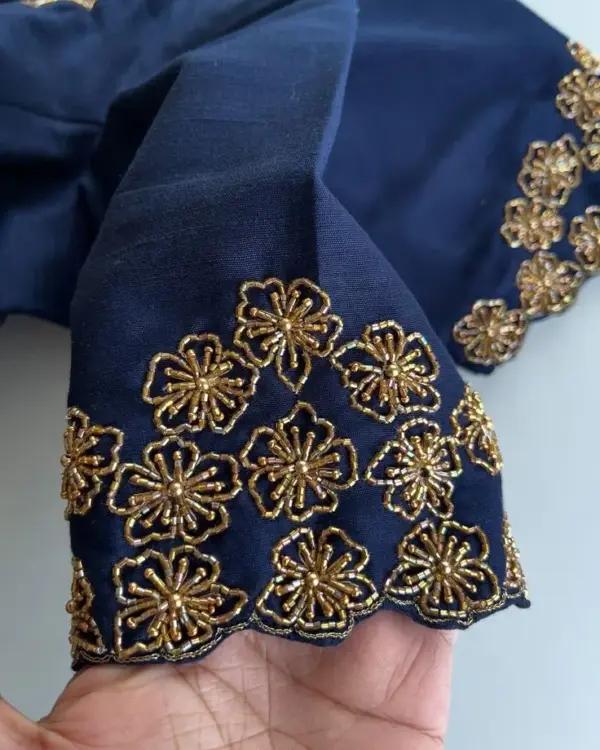 Buy Online Navy Blue Designer Maggam Work Blouse Latest Trending Ready-to-Wear Under 2000