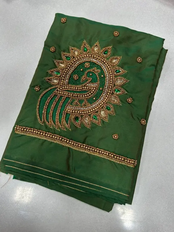 Buy Online Peacock Design Maggam Work Blouse in Maroon Under 600 Affordable Ethnic Style