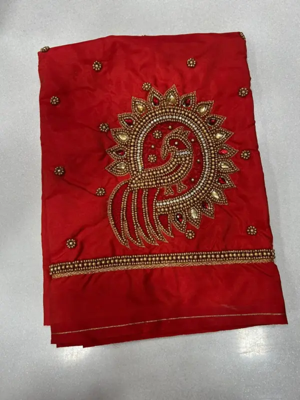 Buy Online Peacock Design Maggam Work Blouse in Maroon Under 600 Affordable Ethnic Style