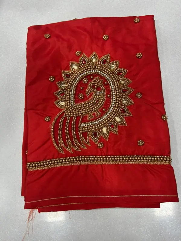 Buy Online Peacock Design Maggam Work Blouse in Maroon Under 600 Affordable Ethnic Style