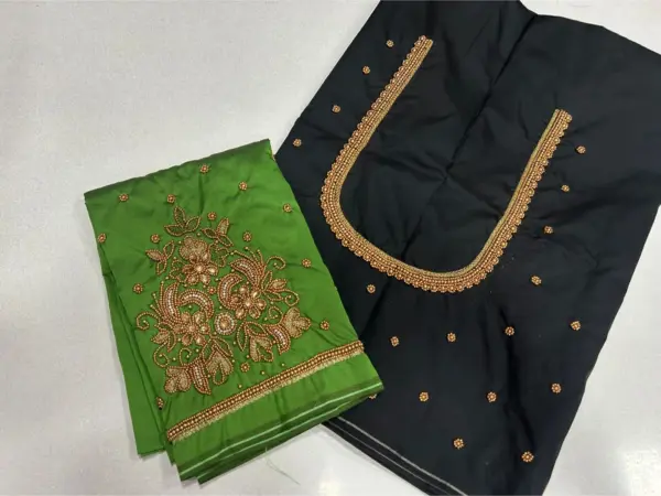 Buy Online Premium-Quality Black Maggam Work Blouse Under ₹600 Budget Wedding Collection