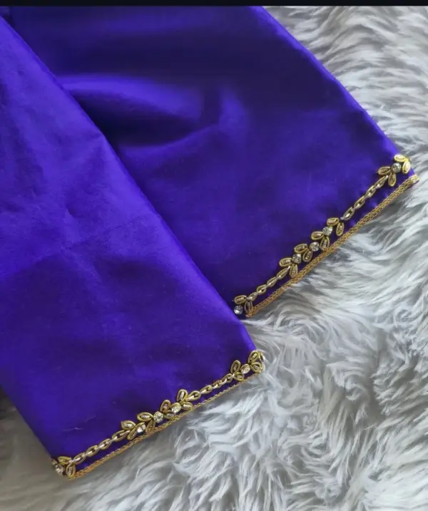 Buy Online Purple Necklace Design Maggam Work Blouse Party Wear Elegance Under 4K