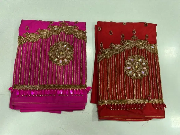 Buy Online Red Lines Maggam Work Blouse Best Budget Bridal Party Wear Under ₹2000