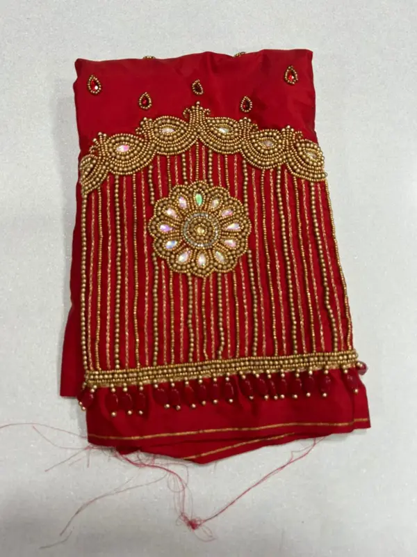 Buy Online Red Lines Maggam Work Blouse Best Budget Bridal Party Wear Under ₹2000