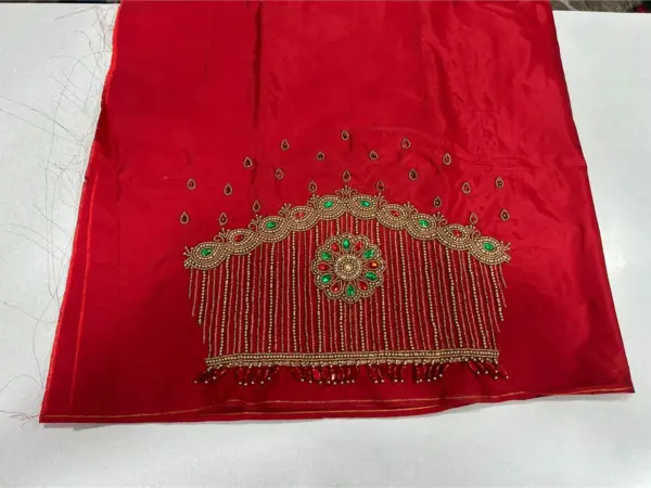 Buy Online Red Lines Maggam Work Blouse Best Budget Bridal Party Wear Under ₹2000