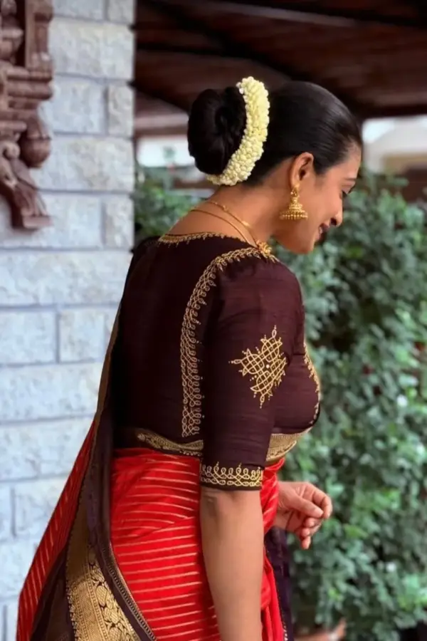 Elegant Coffee Brown Heavy Maggam Work Blouse for Bridesmaids & Brides