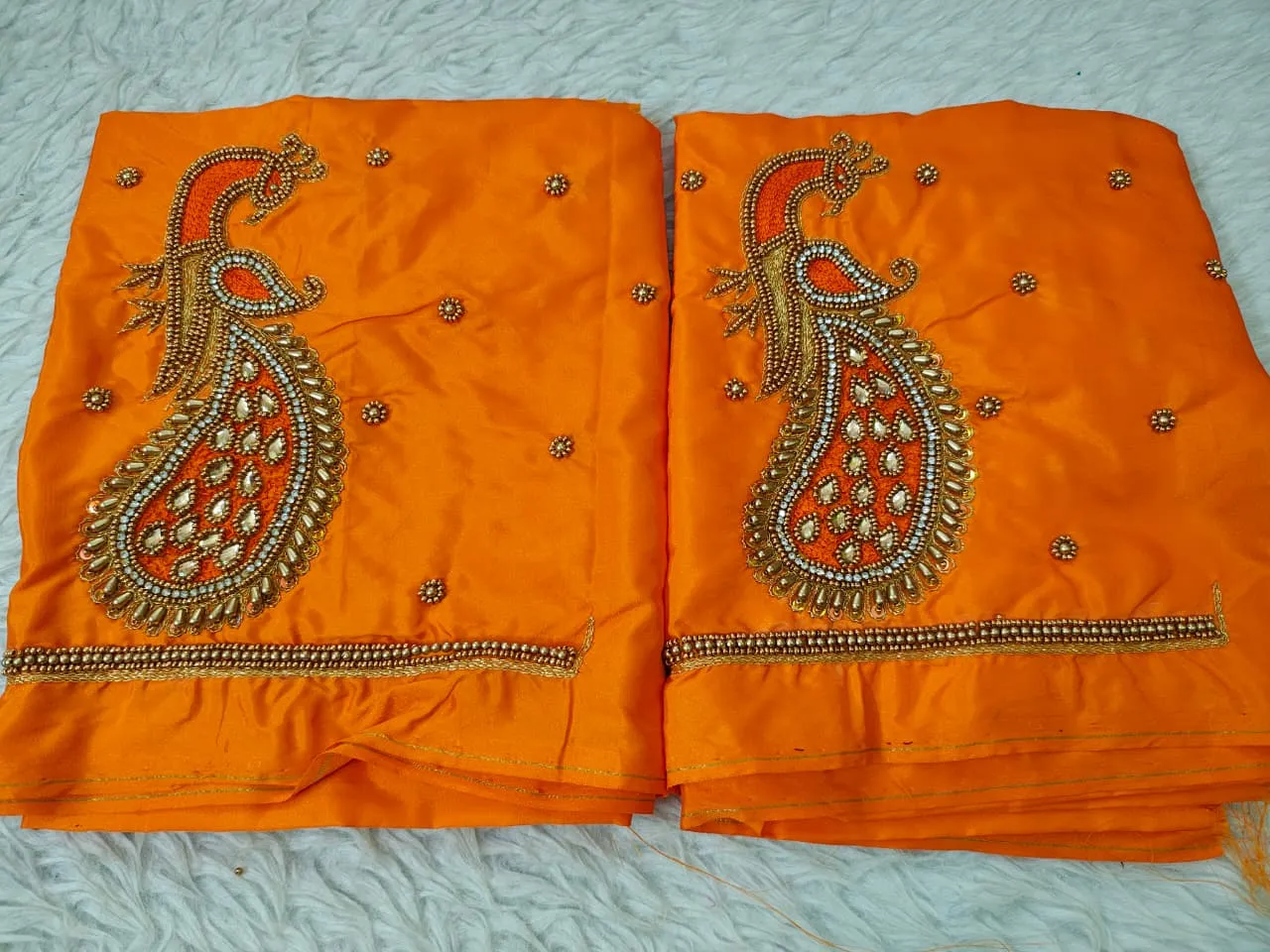 Elegant Peacock Motif Maggam Work Blouse for Pattu Sarees Affordable Price