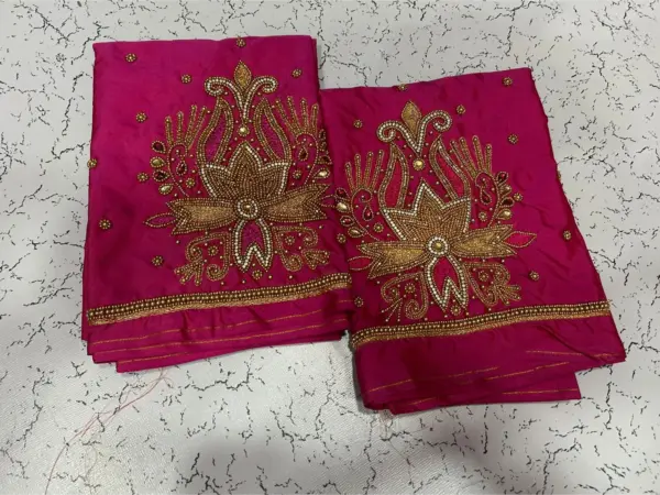 Exquisite Green Flower Design Aari Blouse Affordable & Trendy