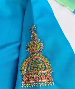 Luxury Blue Thread Maggam Work Blouse | Bridal & Party Wear Exclusive Design