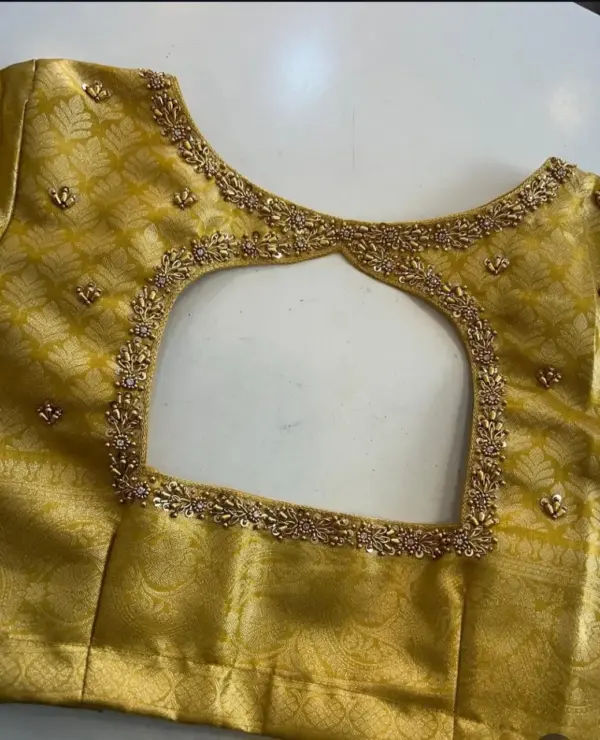 Luxury Gold Wedding Maggam Work Blouse Designer Bridal Exclusive