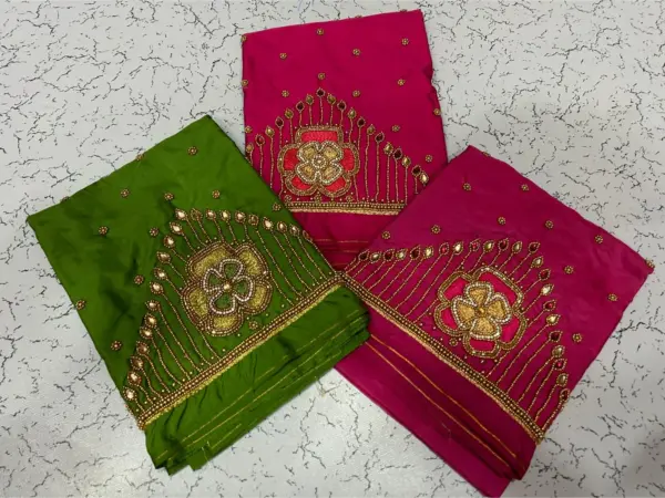 Pink Designer Kundan & Beads Blouse Trendy Aari Work Floral Lines for Every Occasion