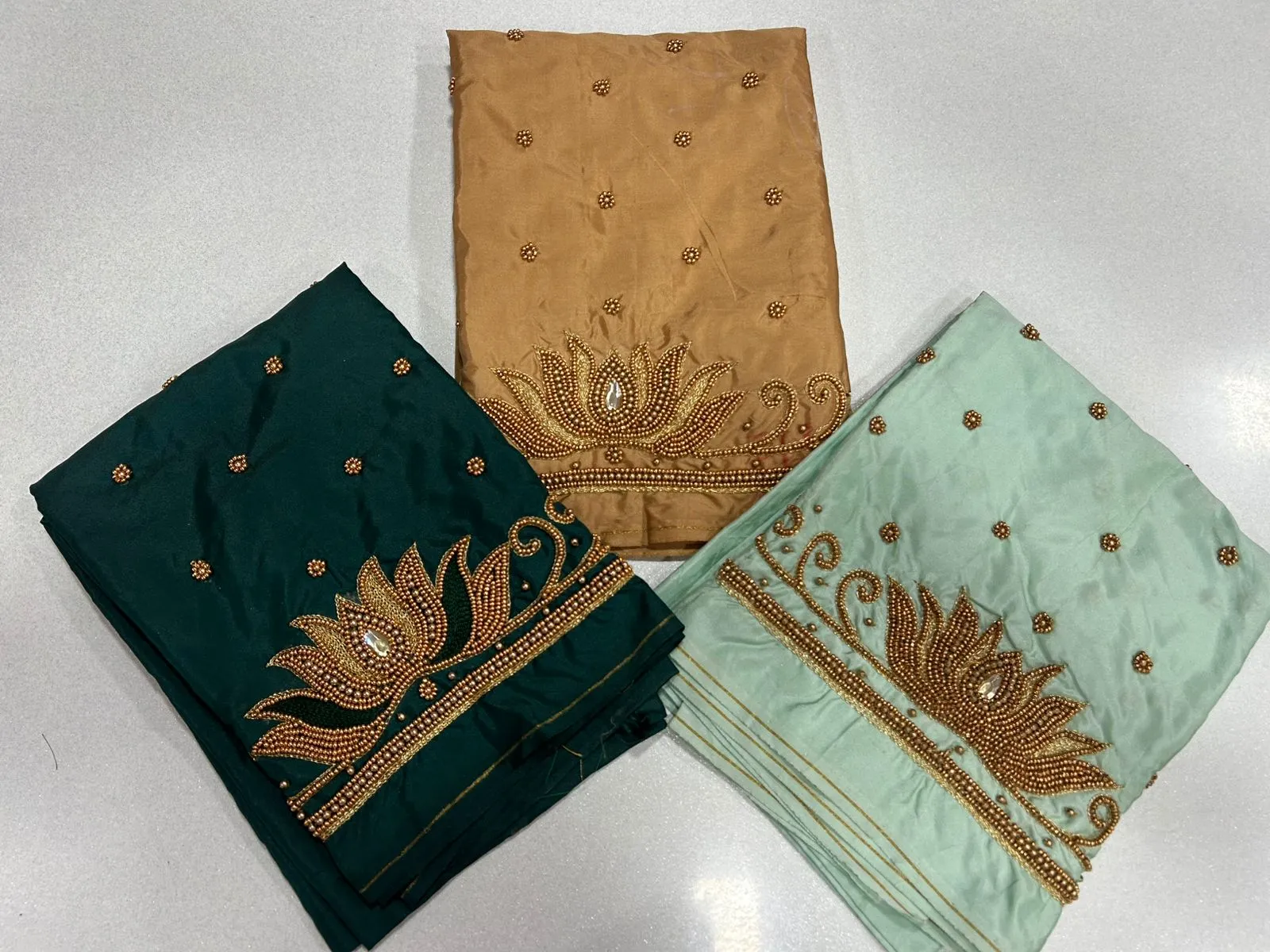 Trendy Lotus Buti Maggam Work Blouse Stunning Budget-Friendly Designer Style