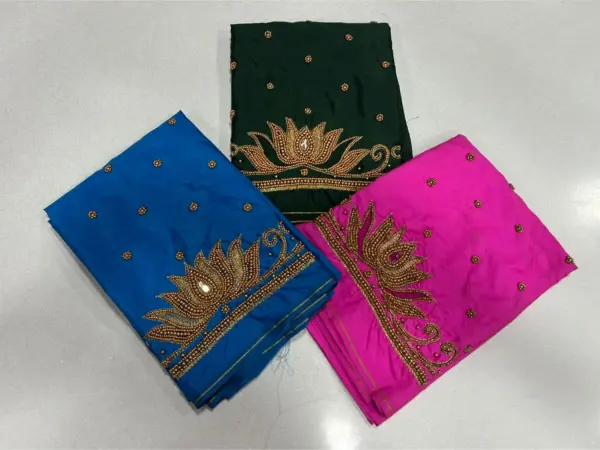 Trendy Lotus Buti Maggam Work Blouse Stunning Budget-Friendly Designer Style