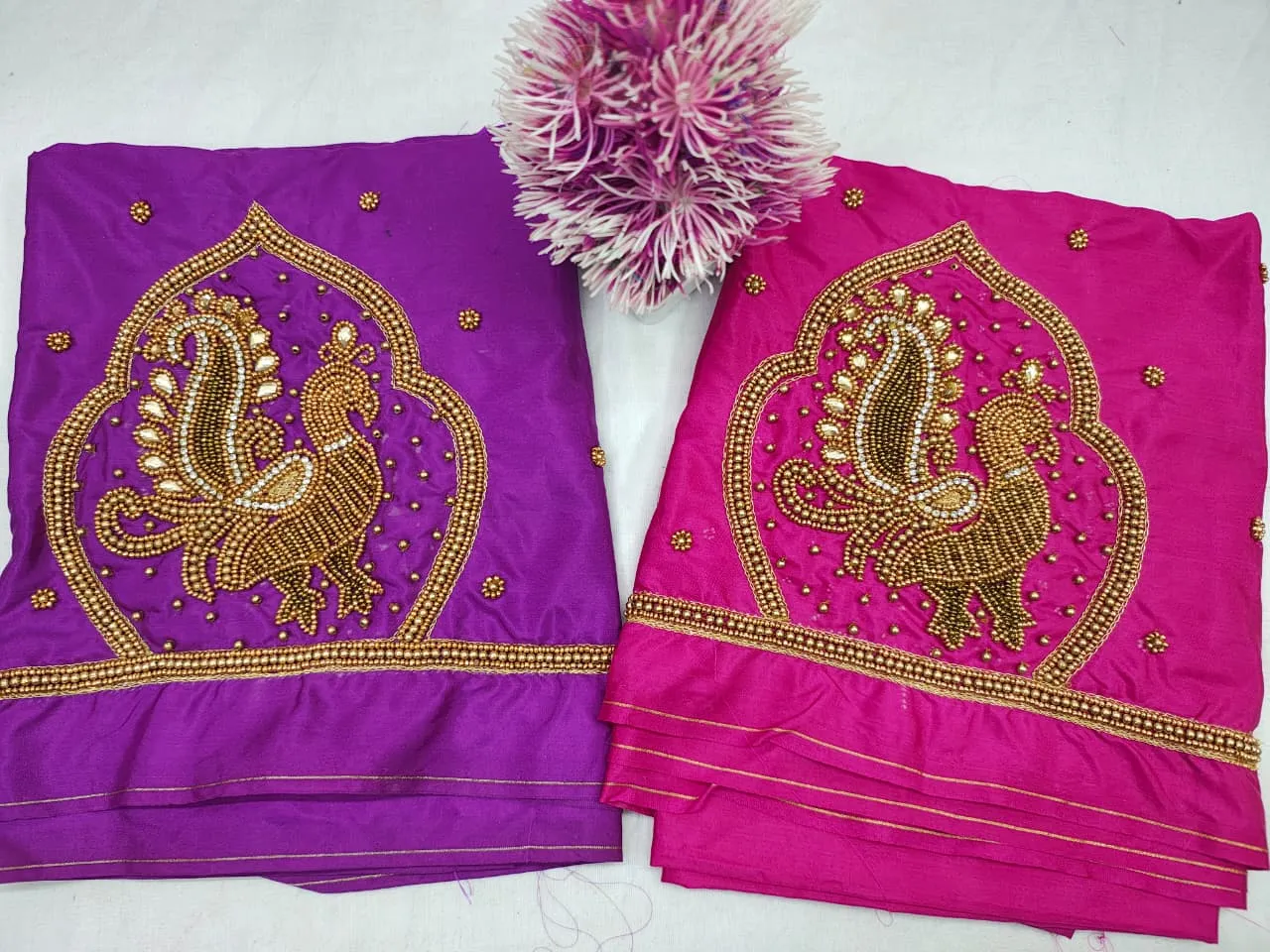 Trendy Peacock Buti Maggam Work Blouse Stunning Budget-Friendly Designer Style