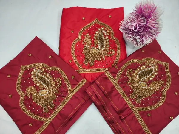 Trendy Peacock Buti Maggam Work Blouse Stunning Budget-Friendly Designer Style