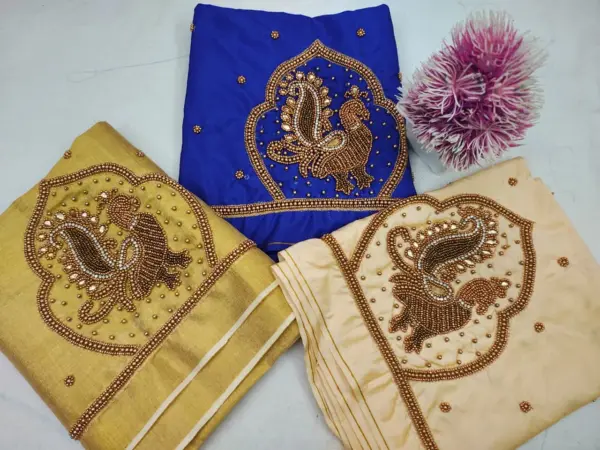 Trendy Peacock Buti Maggam Work Blouse Stunning Budget-Friendly Designer Style