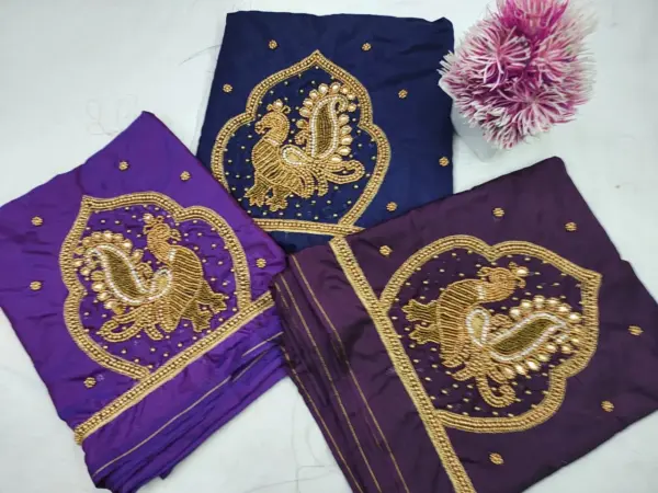 Trendy Peacock Buti Maggam Work Blouse Stunning Budget-Friendly Designer Style