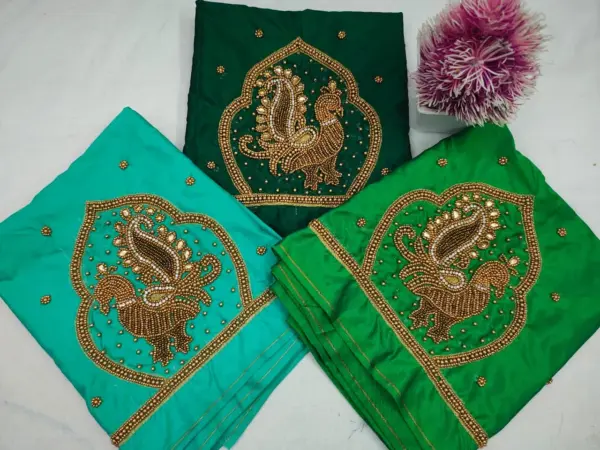 Trendy Peacock Buti Maggam Work Blouse Stunning Budget-Friendly Designer Style