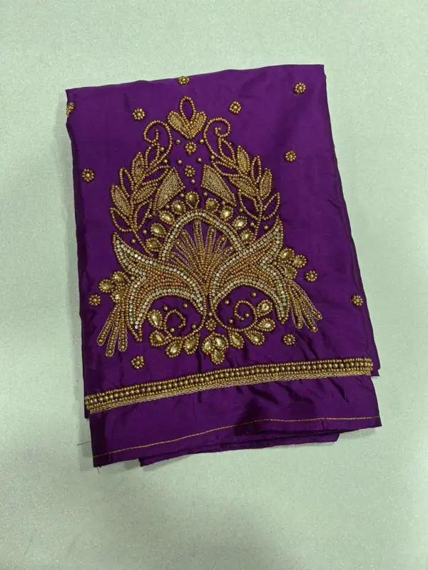 Trendy Purple Aari Blouse Budget-Friendly Elegance for Weddings & Events