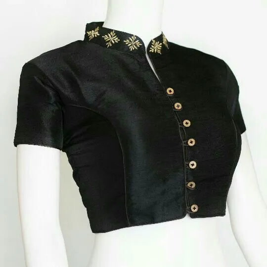 Affordable Luxury Black Maggam Work Party Blouse Custom Fit Under ₹3000