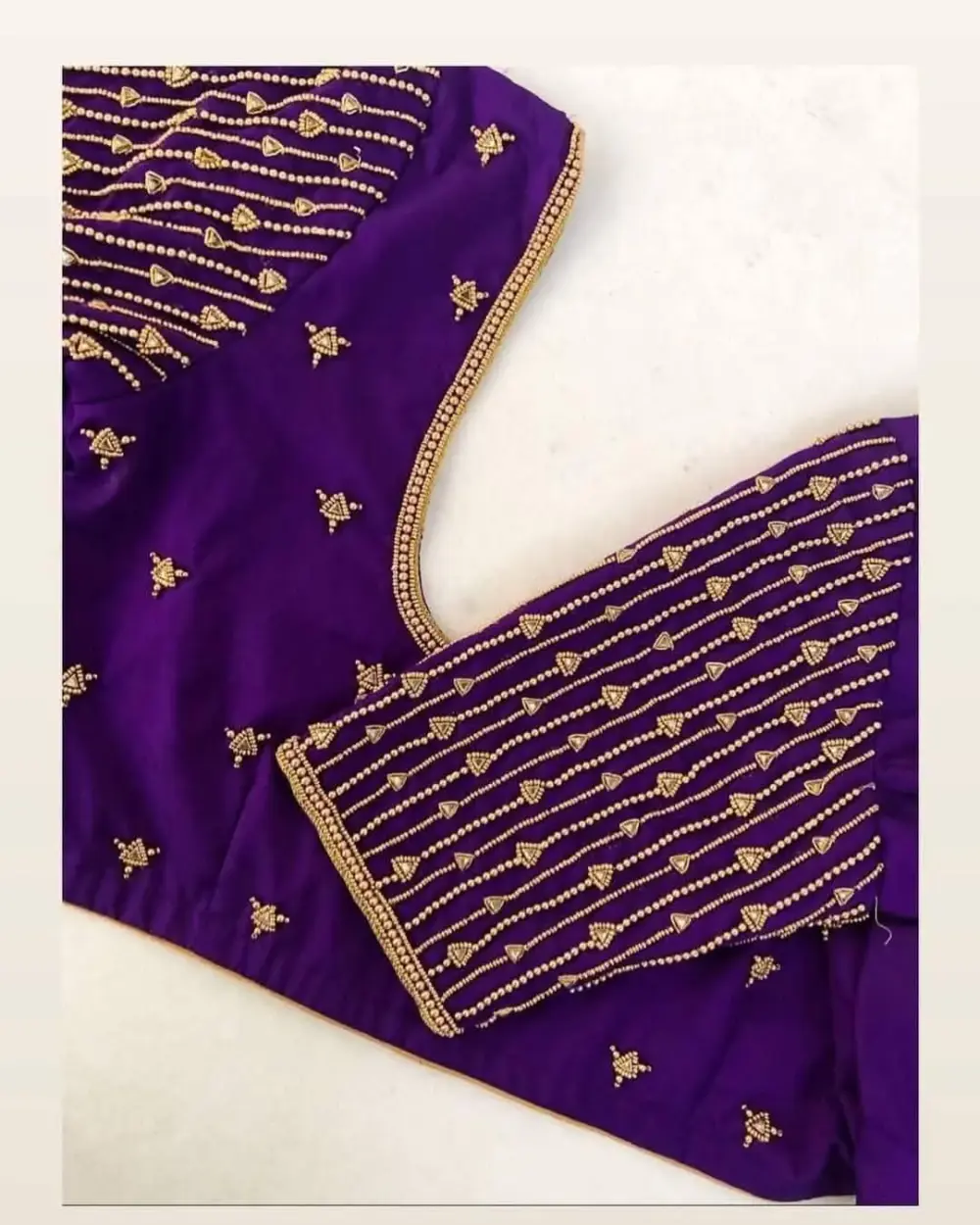 Affordable Purple Wedding Blouse Minimal Maggam Elegance Tailored to Your Size