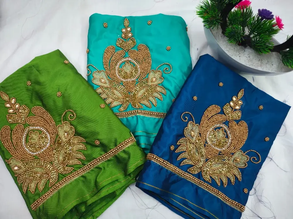 Best-Selling Blue Party Wear Aari Blouse Perfect FitAffordable Price