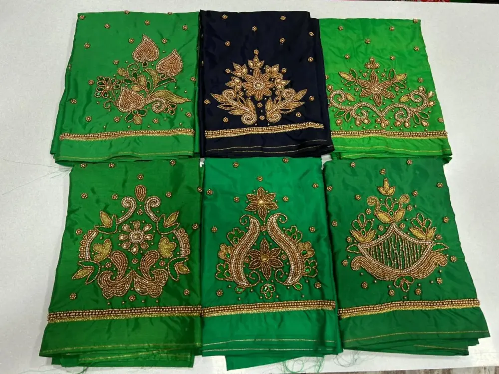 Best-Selling Green Aari Work Blouse – Elegant Design, Affordable Pricing, Perfect Fit