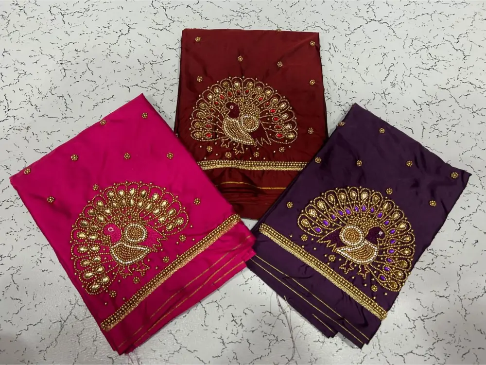 Best-Selling Peacock Beads Blouse Handcrafted Aariwork Custom Sizes Festive Offer