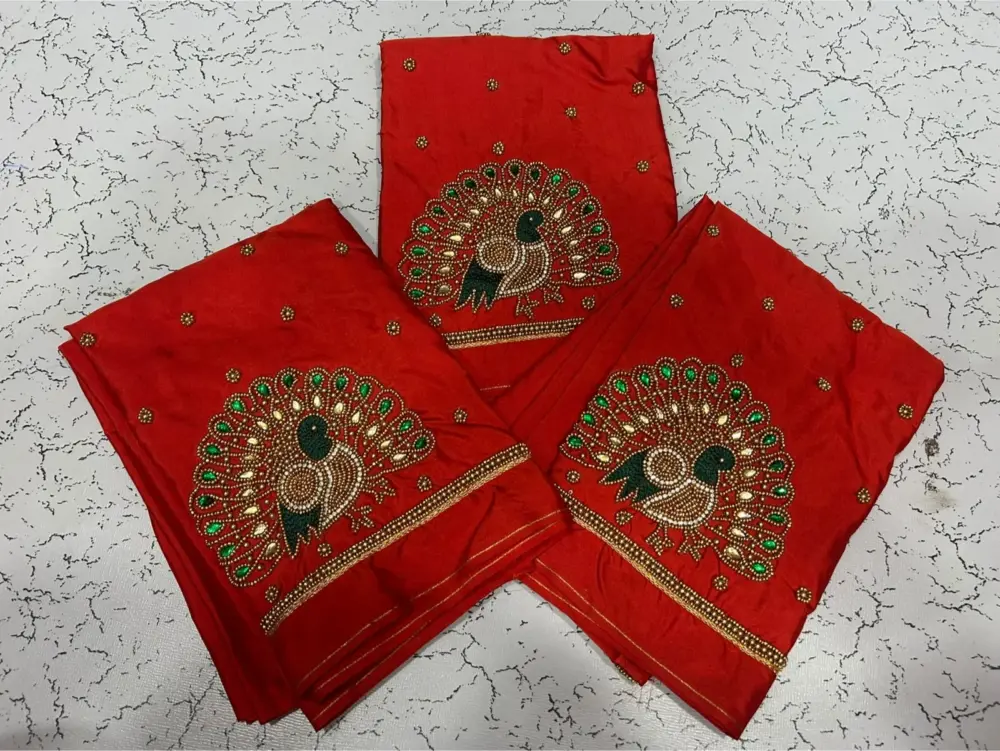 Best-Selling Peacock Beads Blouse Handcrafted Aariwork Custom Sizes Festive Offer